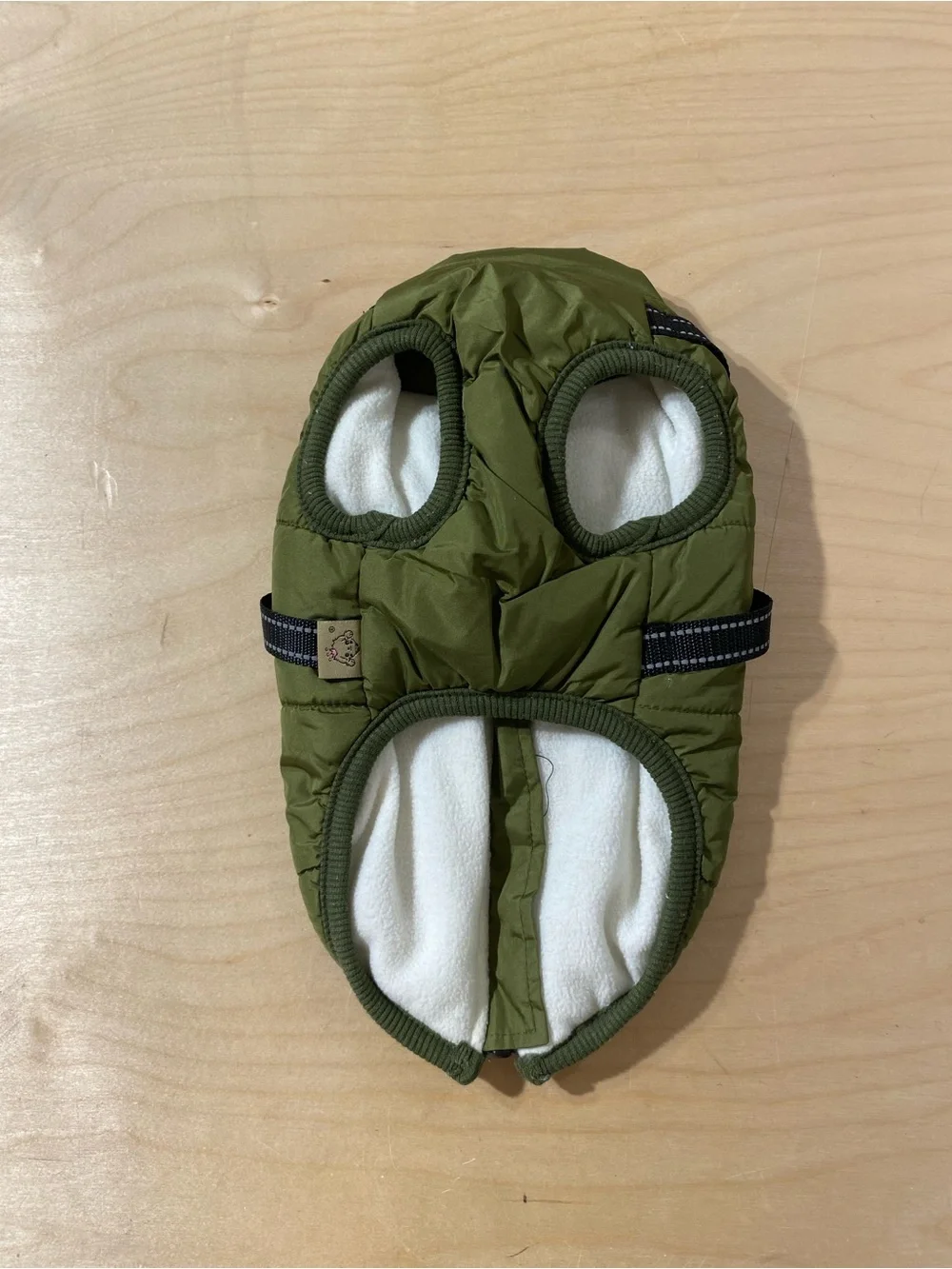 V.PET.B.R Olive Green Quilted Dog Harness Jacket Large (SU)